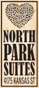 A sign that says north park suites